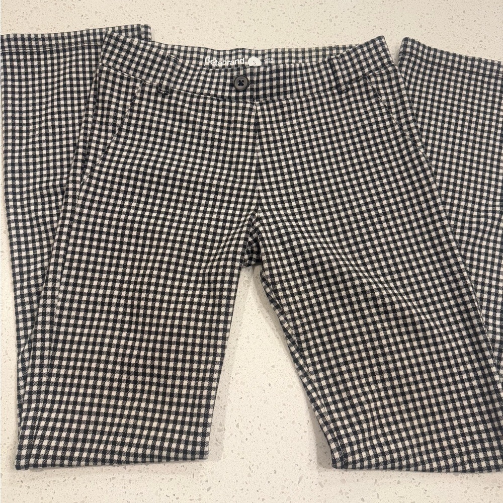 Betabrand Black and White Gingham Boot Cut Pants